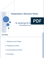 Lec-2 - Research (Summarizing A Research Paper)