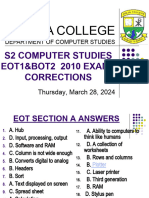 Jinja College: S2 Computer Studies EOT1&BOT2 2010 EXAMS Corrections