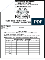 Brainmaster Tanzania G3 Eng Monthly Test 2024