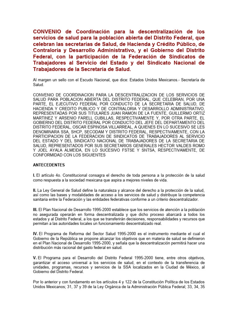 Descentralización de Salud en CDMX | PDF | Presupuesto | México