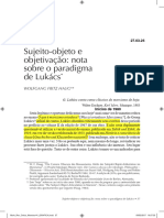 HAUG, Wolfgang. Sujeito-Objetivo e Objetivação - Nota Sobre o Paradigma de Lukács