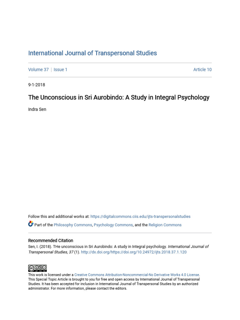 The Unconscious in Sri Aurobindo | PDF | Unconscious Mind | Consciousness