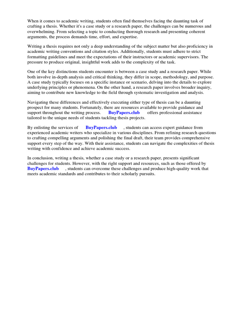 Case Study Versus Research Paper PDF Methodology Case Study