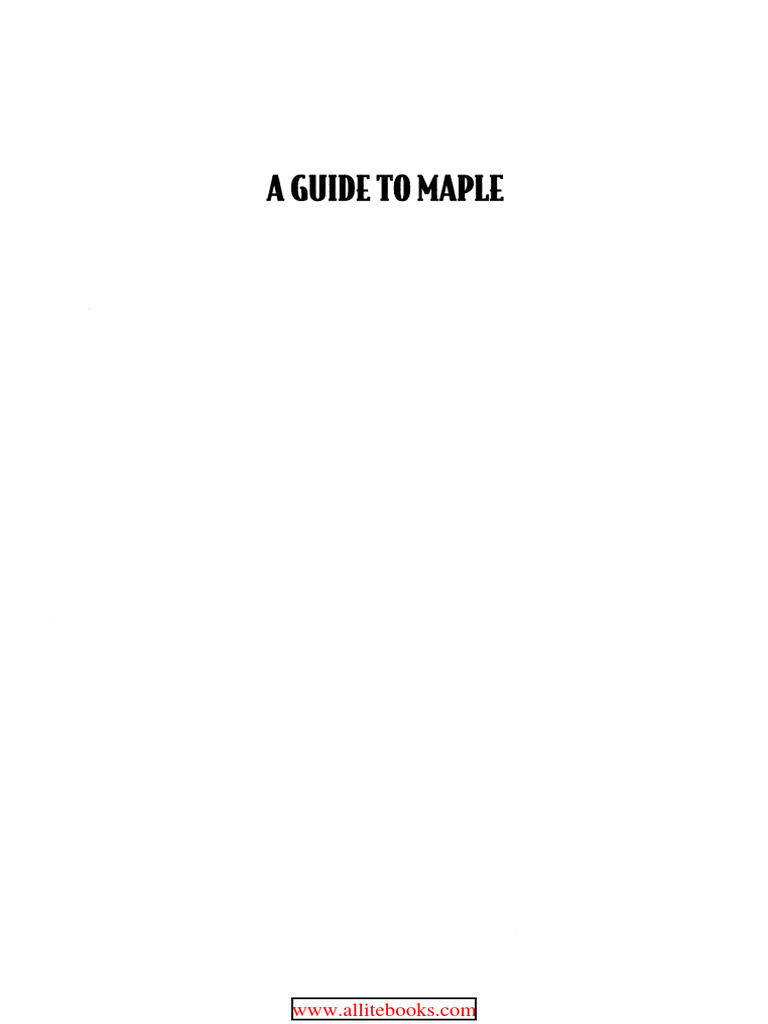 A Guide To Maple | PDF | Matrix (Mathematics) | Polynomial