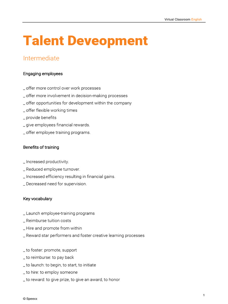 Talent development | PDF | Employment | Learning