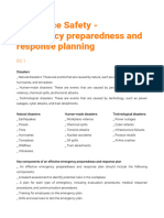Workplace Safety - Emergency Preparedness and Response Planning