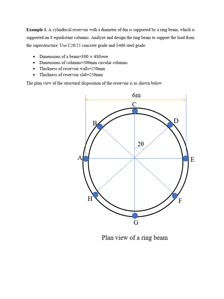 Ring Beam Design for Cylindrical Reservoir | PDF | Beam (Structure ...