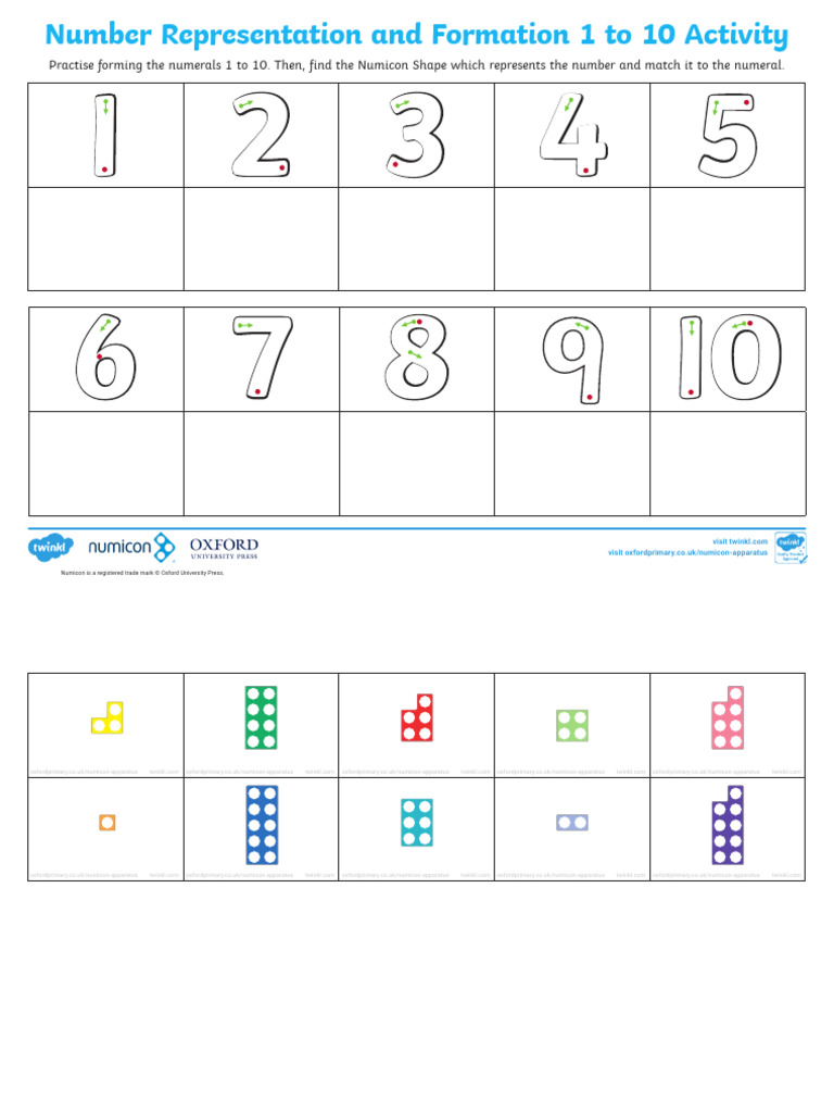 Actividad Numicon Hasta 10 Recortar y Pegar | PDF