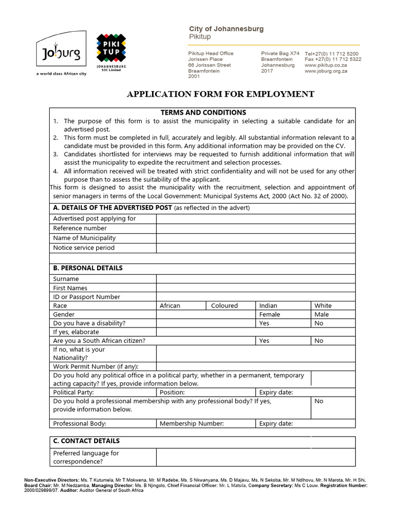 application-form-for-pikitup-pdf-recruitment-government