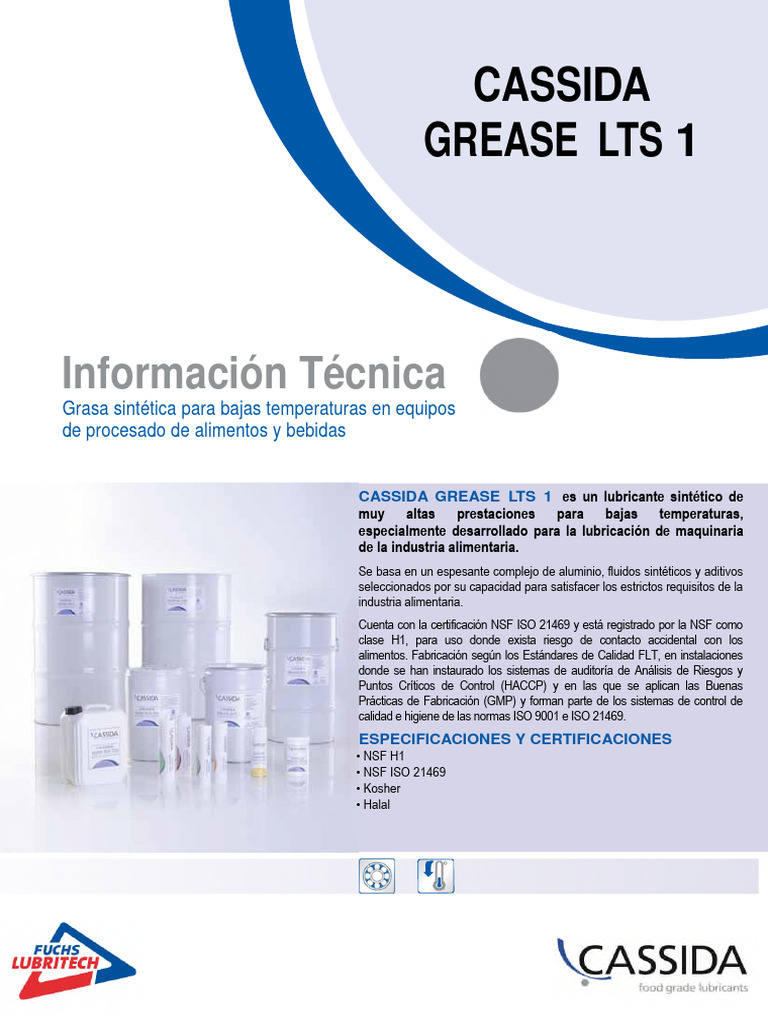 FT FC Cassida Grease LTS 1 | PDF | Lubricante | Rodamiento (Mecánico)