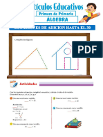 Ecuaciones de Adicion Hasta El 30 para Primero de Primaria