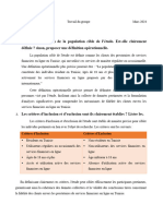 Donner La Définition de La Population Cible de L'étude. Est-Elle Clairement Définie ? Sinon, Proposer Une Définition Opérationnelle