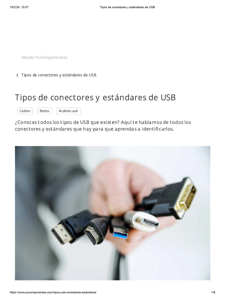 Tipos de Conectores y Estándares de USB PDF USB Memoria USB