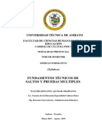 Universidad Técnica de Ambato: Fundamentos Técnicos de Saltos Y Pruebas Multiples