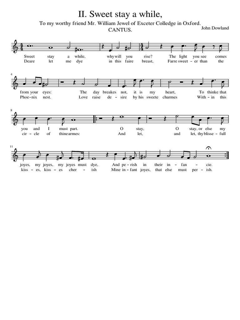 John Dowland - Sweet Stay A While | PDF