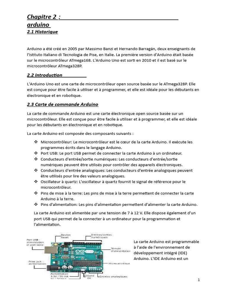 Fonctionnement de la carte Arduino | PDF | Arduino | Environnement de ...