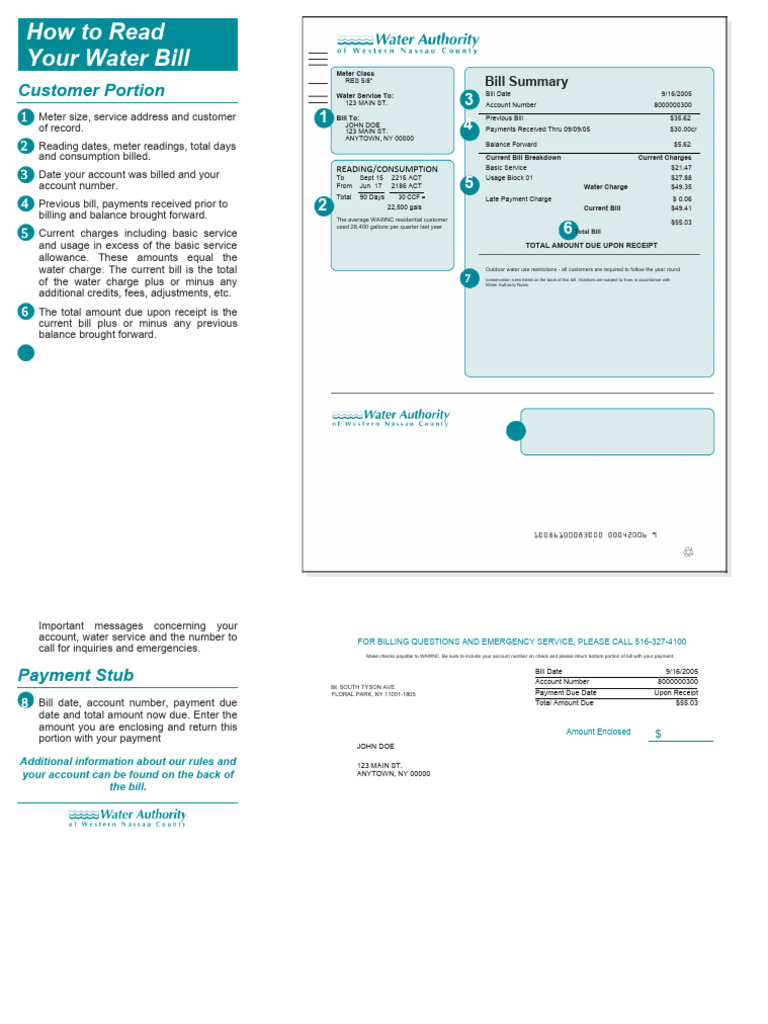 Understanding Your Water Bill Breakdown | PDF | Receipt