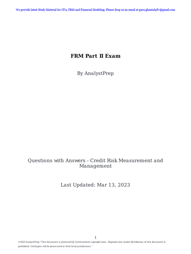 CH 6 Credit Risk Measurement and Management W2DHO09H9B | PDF ...