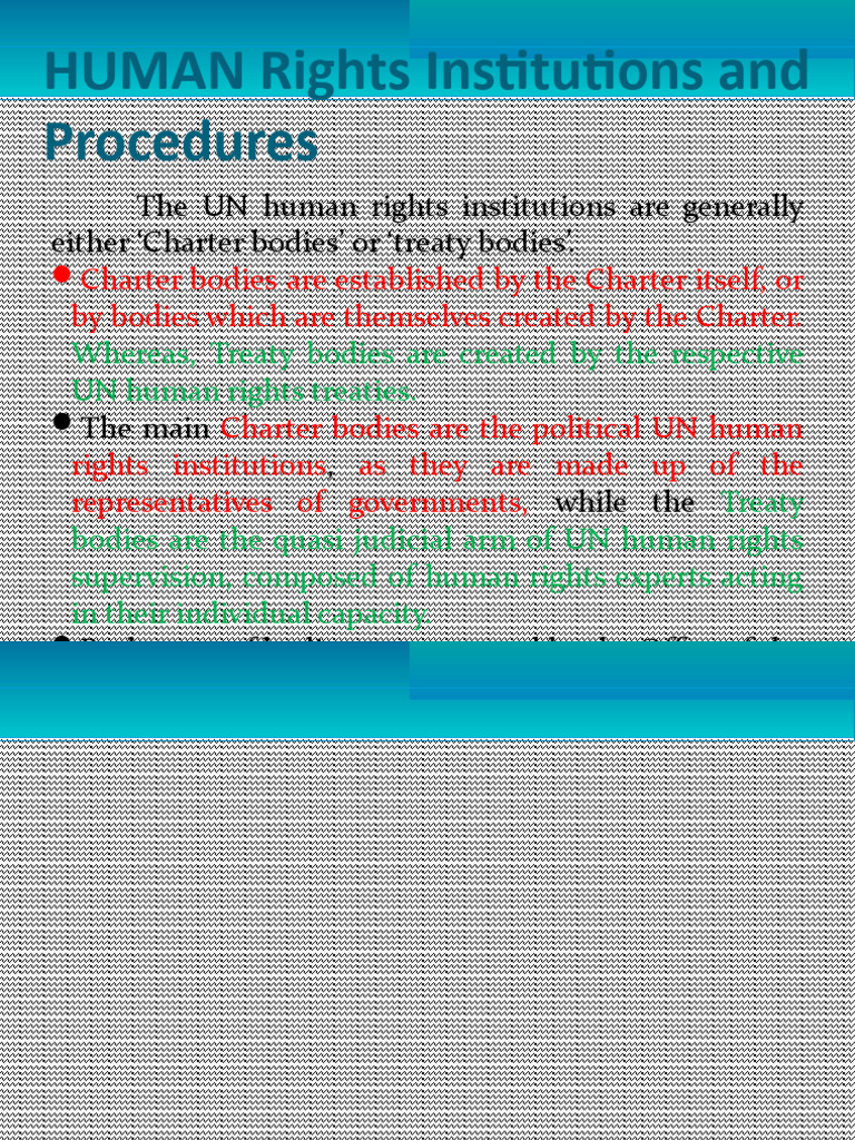 HUMAN Rights Institutions and Proceduress | PDF | Human Rights | United ...