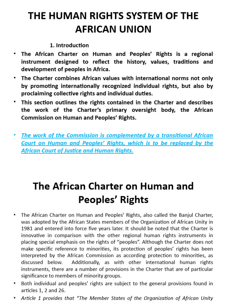 Overview of the African Human Rights System | PDF | Human Rights | Rights