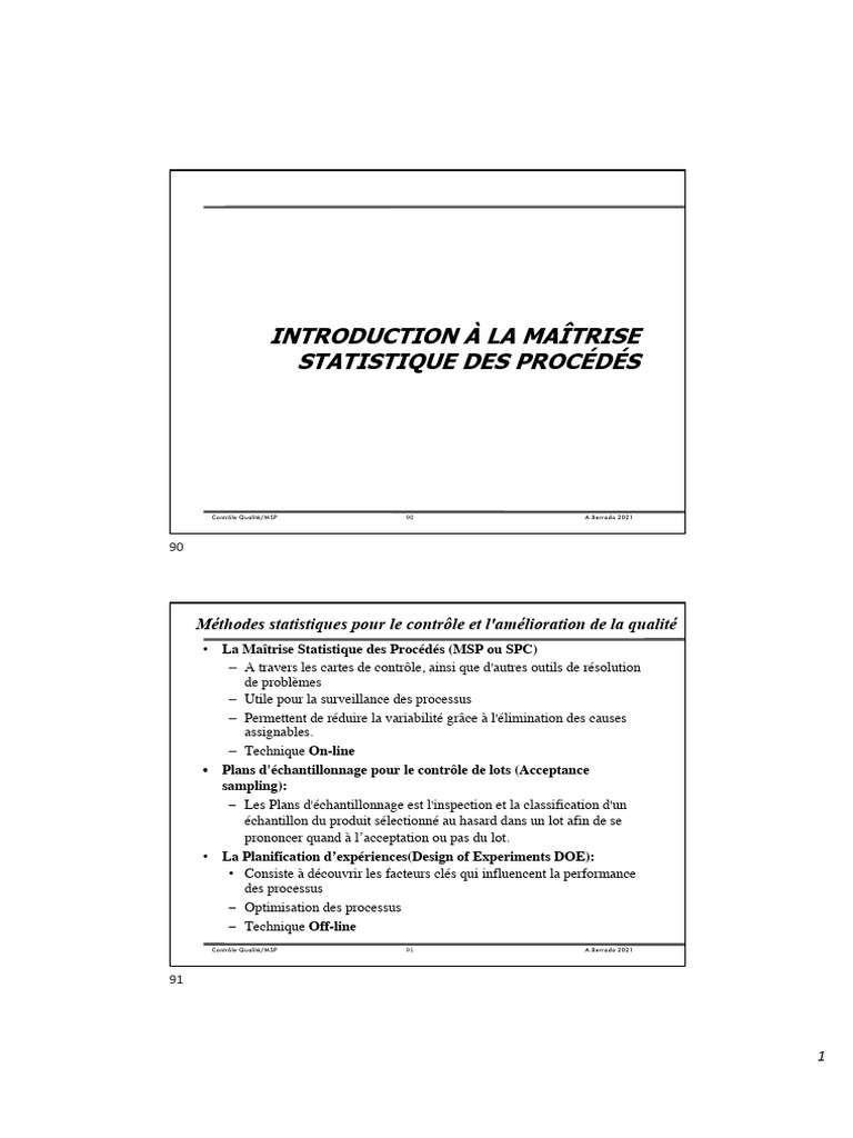 Maîtrise Statistique des Procédés (MSP) | PDF | Test d'hypothèse ...