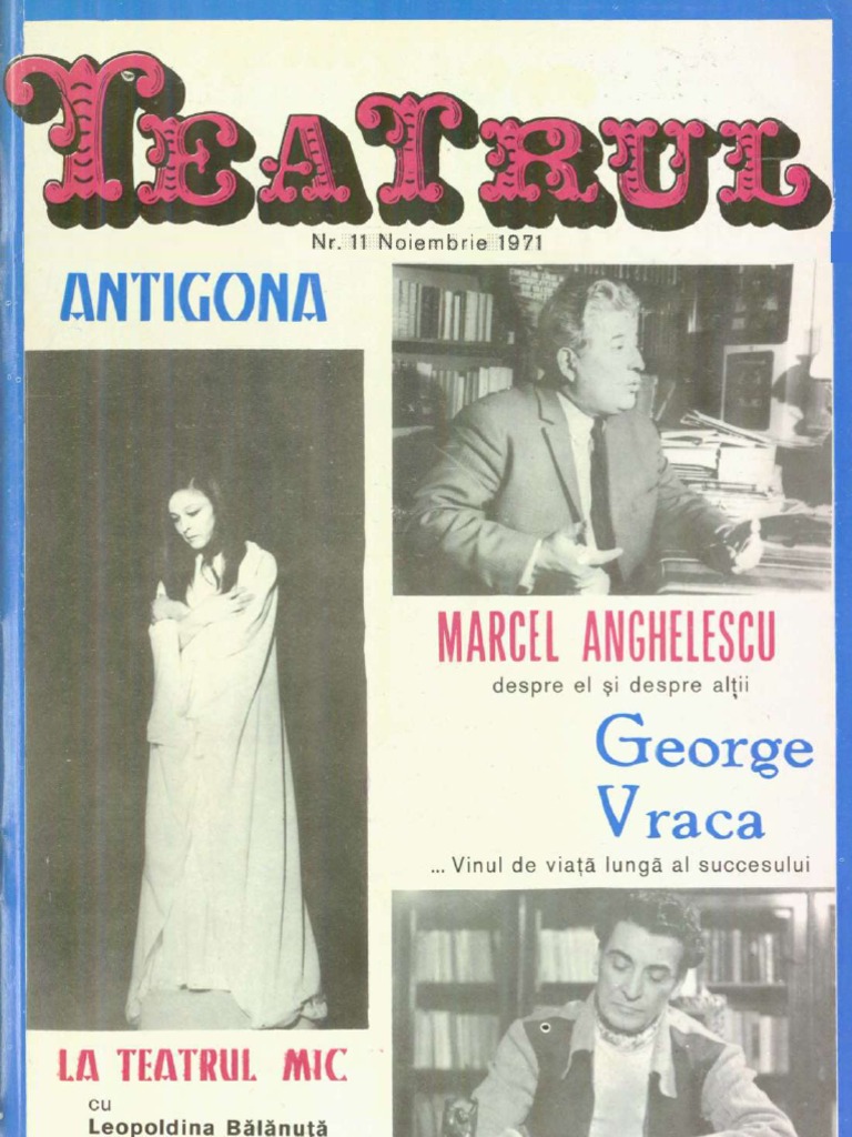 Revista Teatrul Nr 11 Anul Xvi Noiembrie 1971