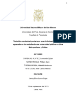 Variación Conductual Posterior A Una Victimización Por Robo Agravado en Los Estudiantes de Universidad Pública en Lima Metropolitana y Callao