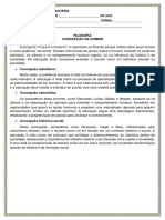 11-03 - Atividade de Filosofia - Concepções Filosóficas - 9º Ano A