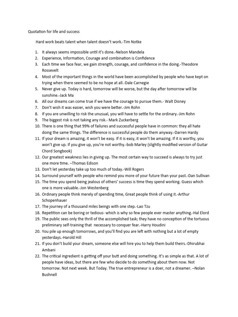 Quotation For Life and Success | PDF