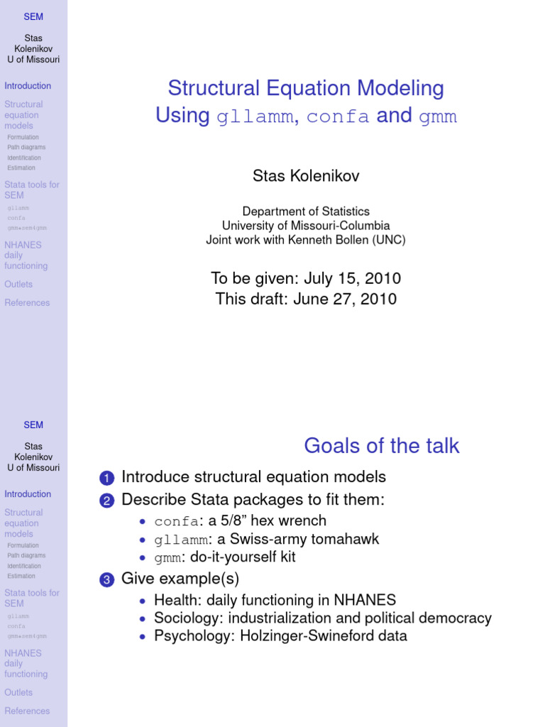 SEM Tools for Researchers | PDF | Structural Equation Modeling | Least ...
