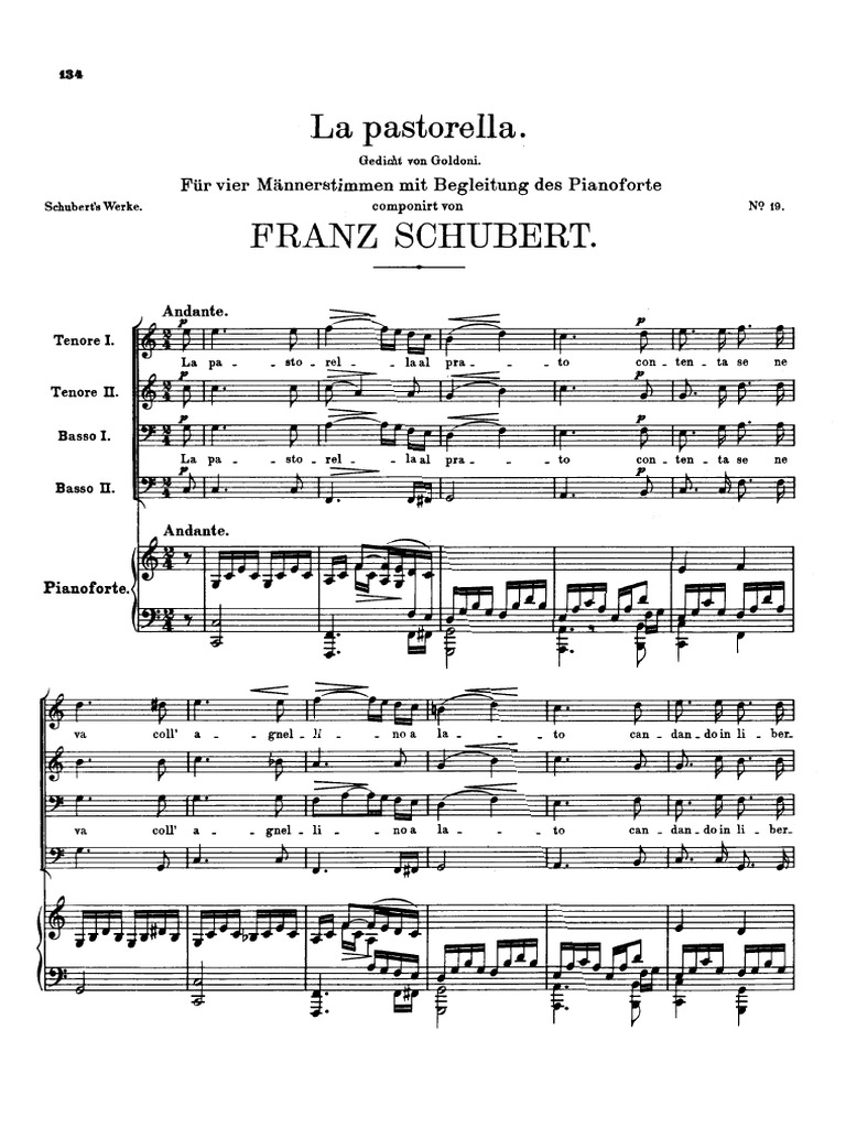 La Pastorella TTBB (Schubert) | PDF