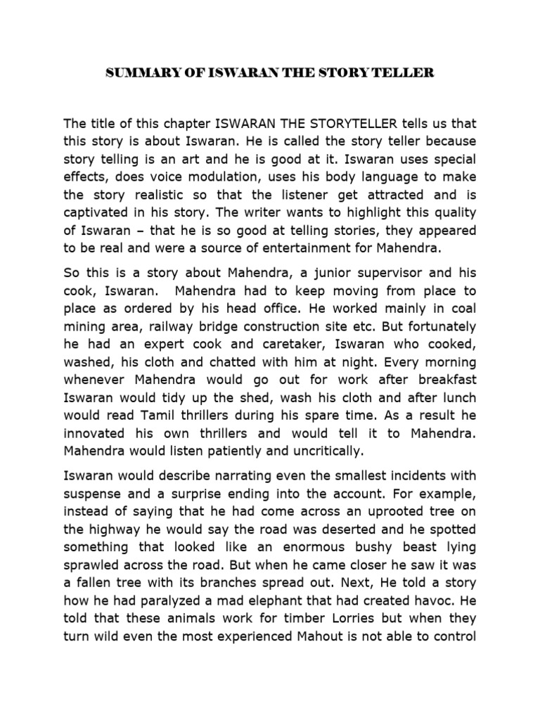 Iswaran the storyteller pdf storytelling
