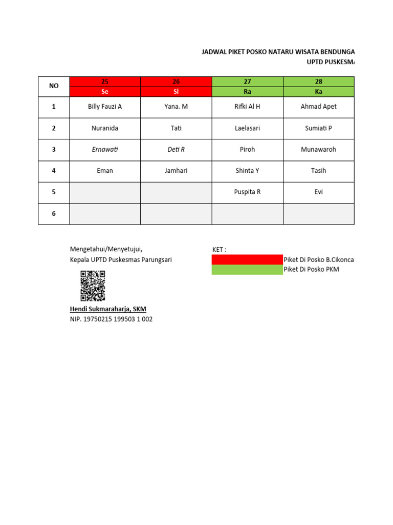 Jadwal Piket Nataru Wisata Bendungan Cikoncang 2024 Pdf