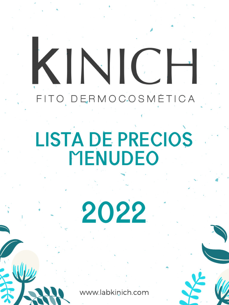 Lista de precios menudeo kinich 2022 pdf antioxidante