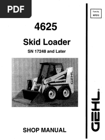 Gehl 4625, SL4625 Skid Loader Service Repair Manual