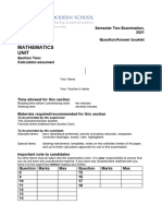 Yr 10 Mathematical Sems Two - Calc - Assumed - Exam - 2021MARKING KEY