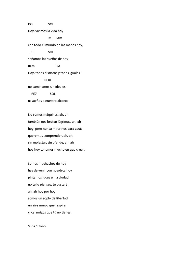 Luis Miguel - Los Muchachos de Hoy | PDF