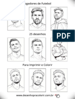 25 Desenhos para Imprimir e Colorir de Jogadores de Futebol