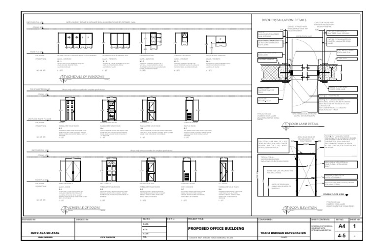 Door Installation Details: Proposed Office Building | PDF | Door ...