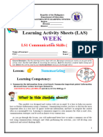 LS1 Eng. LAS (Summarizing)