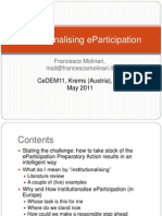 Institutionalising Eparticipation: Francesco Molinari, Mail@Francescomolinari - It
