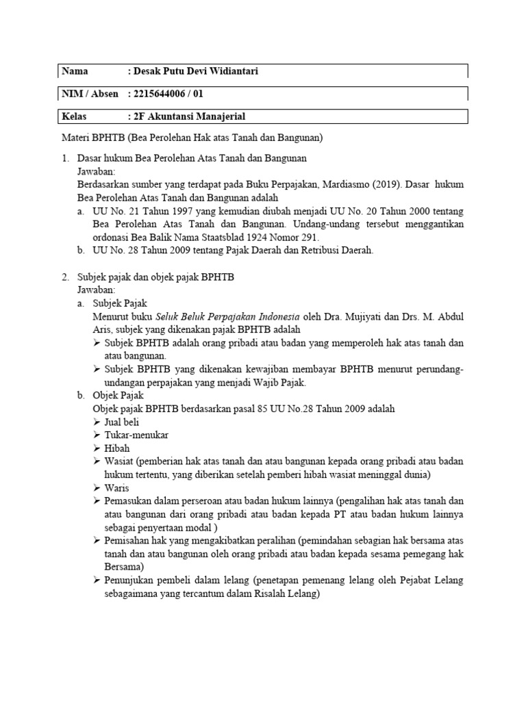 Panduan Lengkap Bphtb Di Indonesia Pdf Hukum