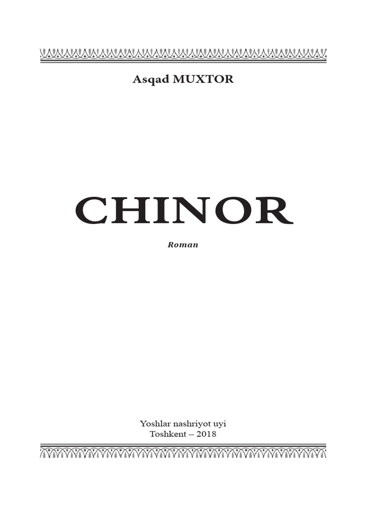 Chinor (@kitoblar - PDF) | PDF