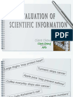 Evaluation of Scientific Info