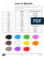 T2 L 102 Spanish Colours Worksheet