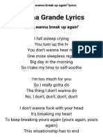 Ariana Grande - Don't Wanna Break Up Again Lyrics