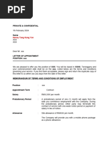 Sample Employment Letter Malaysia