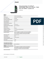 Product Data Sheet: Circuit Breaker Compact Nsx250B, 25ka at 415vac, TMD Trip Unit 250A, 3 Poles 3D
