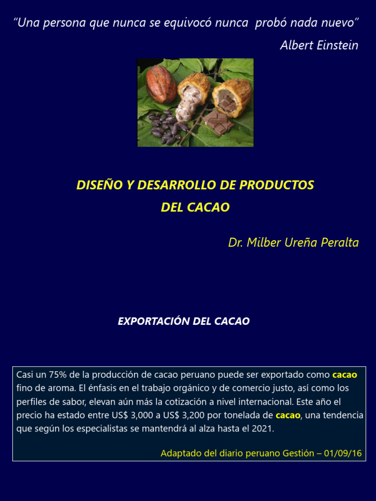 Diseño Y Desarrollo De Productos Del Cacao Descargar Gratis Pdf