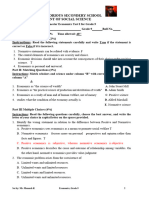 Economics Grade 9 Test 2016